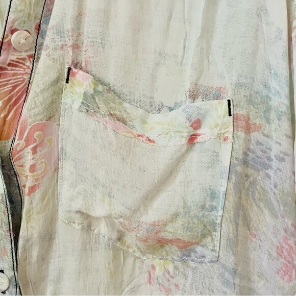NWT Free People We The Free  Share Good Vibes Button Down, Sz Small - Picture 9 of 15